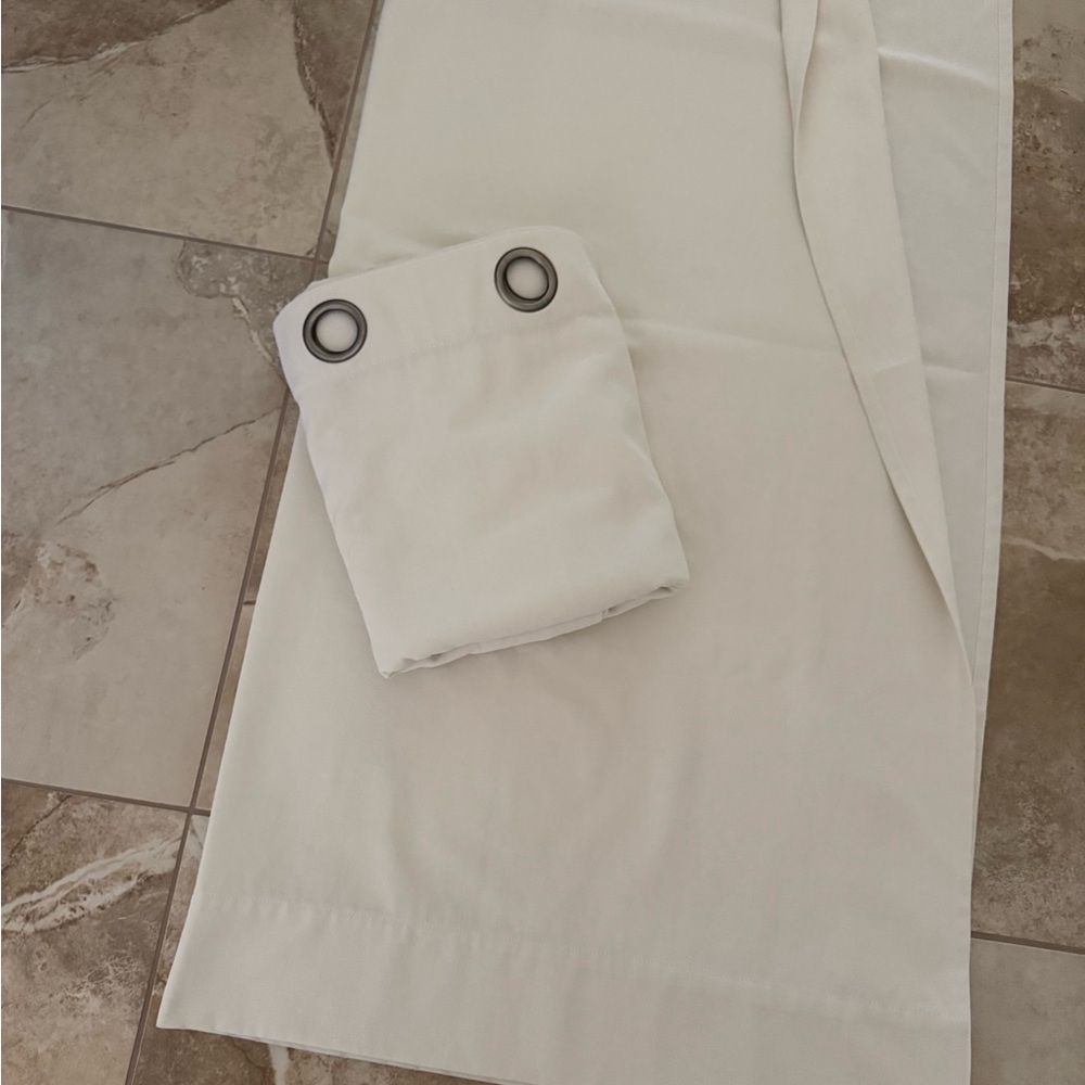Set of 2 Pottery Barn 108” Natural Color Outdoor Grommet Curtain Panels
